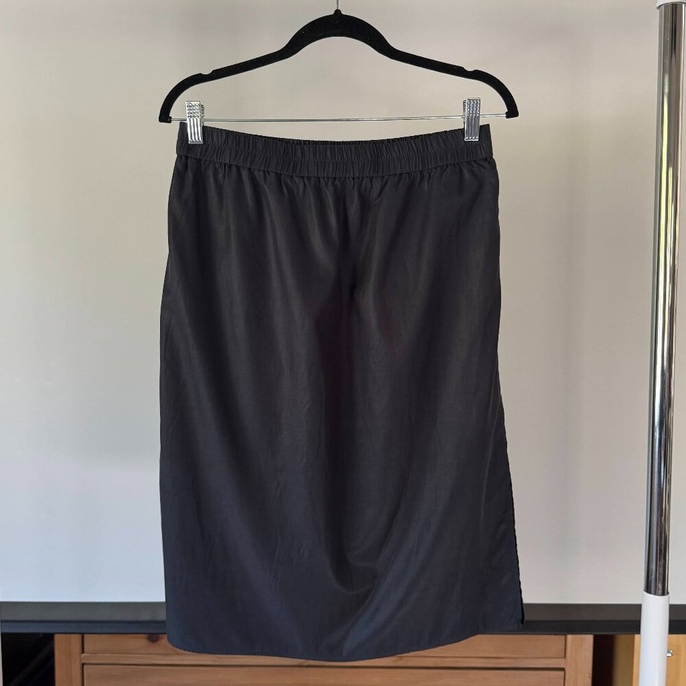 COS Midi Navy Blue Cupro Blend Skirt